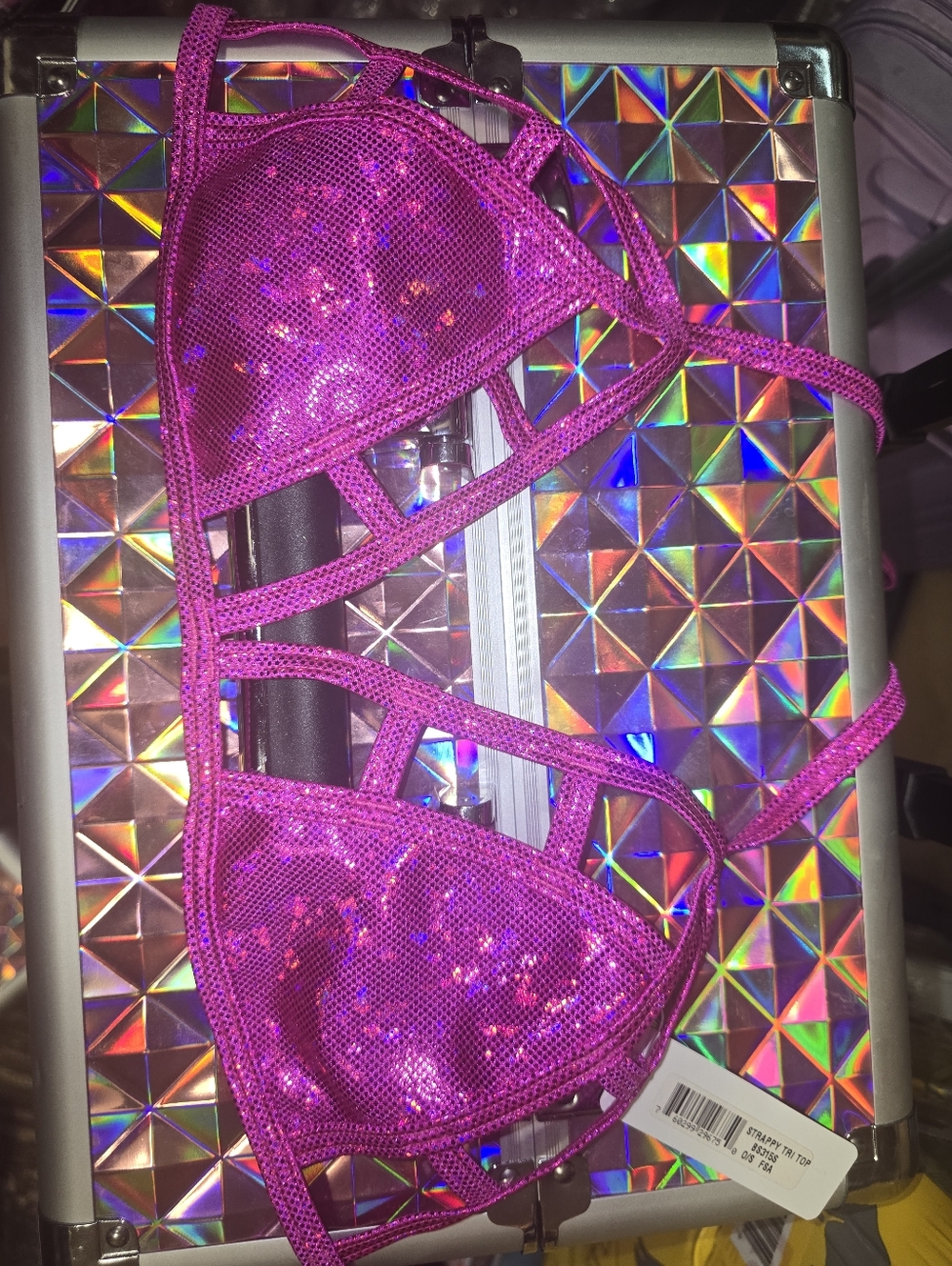 Sparkly Hot Pink Sequin Triangle Bralette